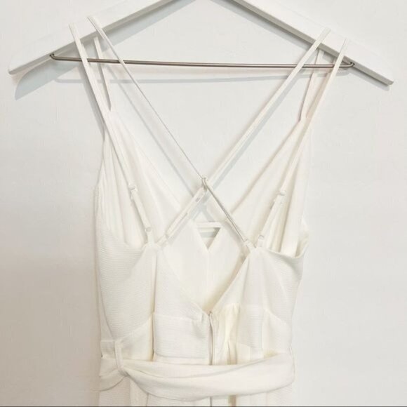 NWT Socialite Split Leg Strappy V-Neck High Slit Boho Jumpsuit Ivory New Size XS - Picture 10 of 12